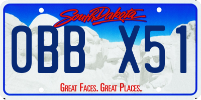 SD license plate 0BBX51