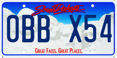 SD license plate 0BBX54