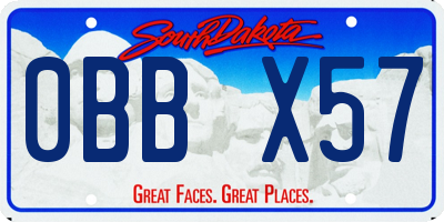 SD license plate 0BBX57