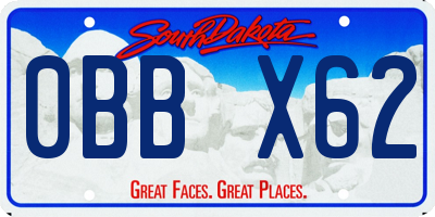 SD license plate 0BBX62