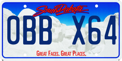 SD license plate 0BBX64