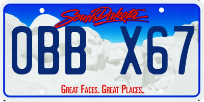 SD license plate 0BBX67
