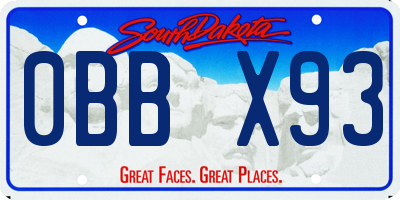 SD license plate 0BBX93