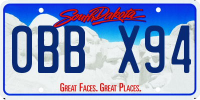 SD license plate 0BBX94