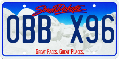 SD license plate 0BBX96