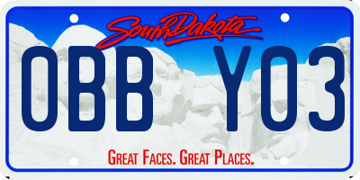 SD license plate 0BBY03