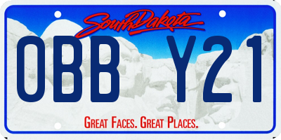 SD license plate 0BBY21