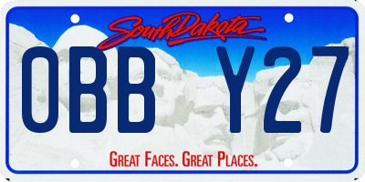 SD license plate 0BBY27