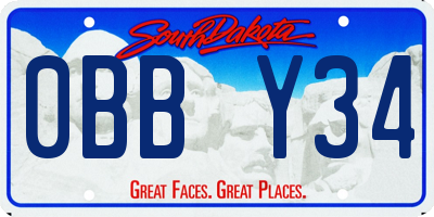 SD license plate 0BBY34