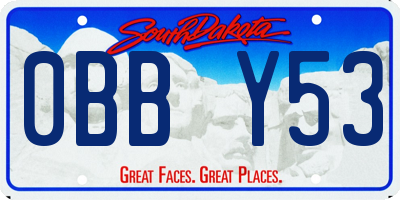 SD license plate 0BBY53