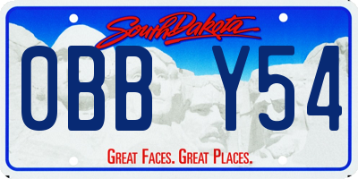 SD license plate 0BBY54