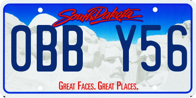 SD license plate 0BBY56