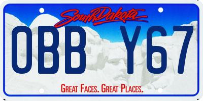 SD license plate 0BBY67