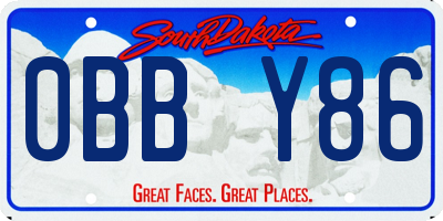 SD license plate 0BBY86