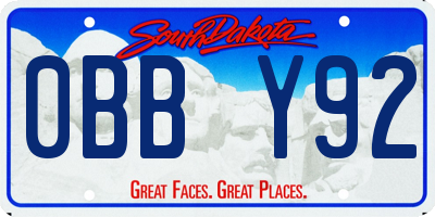 SD license plate 0BBY92