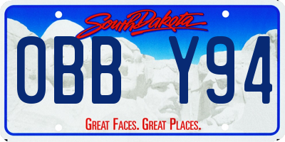 SD license plate 0BBY94