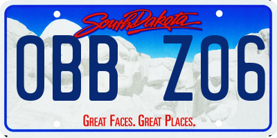 SD license plate 0BBZ06