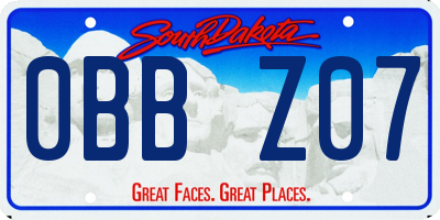 SD license plate 0BBZ07