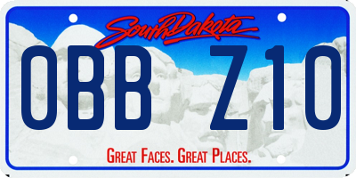 SD license plate 0BBZ10