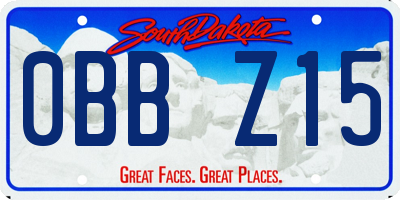 SD license plate 0BBZ15