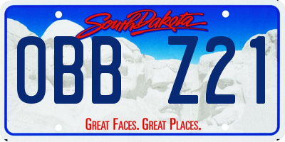 SD license plate 0BBZ21