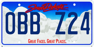 SD license plate 0BBZ24