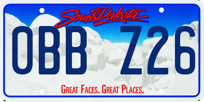 SD license plate 0BBZ26