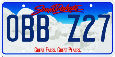 SD license plate 0BBZ27