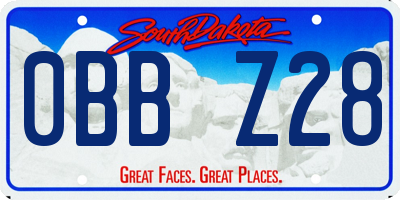 SD license plate 0BBZ28