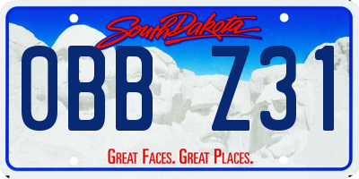 SD license plate 0BBZ31