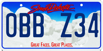 SD license plate 0BBZ34