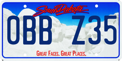 SD license plate 0BBZ35
