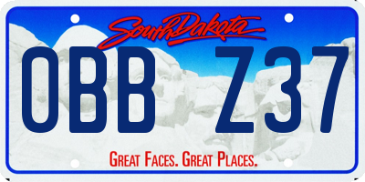 SD license plate 0BBZ37