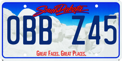 SD license plate 0BBZ45