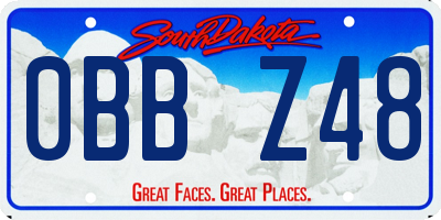 SD license plate 0BBZ48
