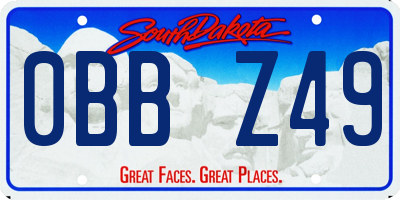 SD license plate 0BBZ49