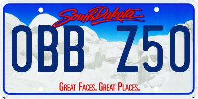 SD license plate 0BBZ50