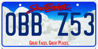 SD license plate 0BBZ53