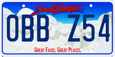 SD license plate 0BBZ54