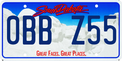 SD license plate 0BBZ55