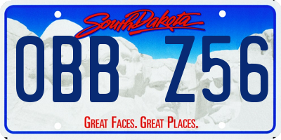 SD license plate 0BBZ56