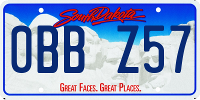 SD license plate 0BBZ57