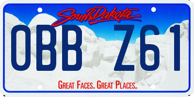 SD license plate 0BBZ61