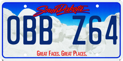 SD license plate 0BBZ64
