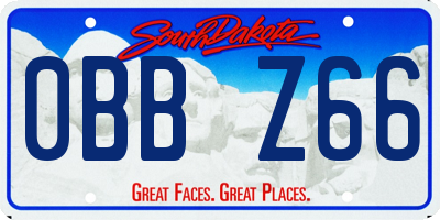 SD license plate 0BBZ66