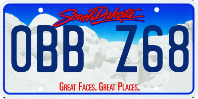 SD license plate 0BBZ68