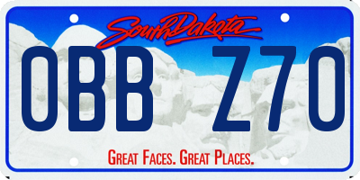 SD license plate 0BBZ70