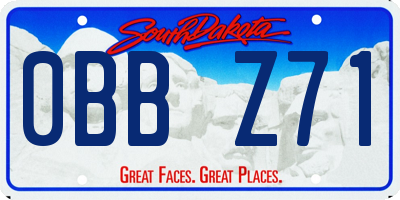 SD license plate 0BBZ71