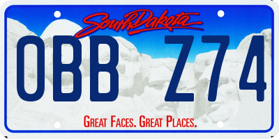 SD license plate 0BBZ74