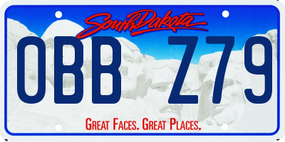 SD license plate 0BBZ79